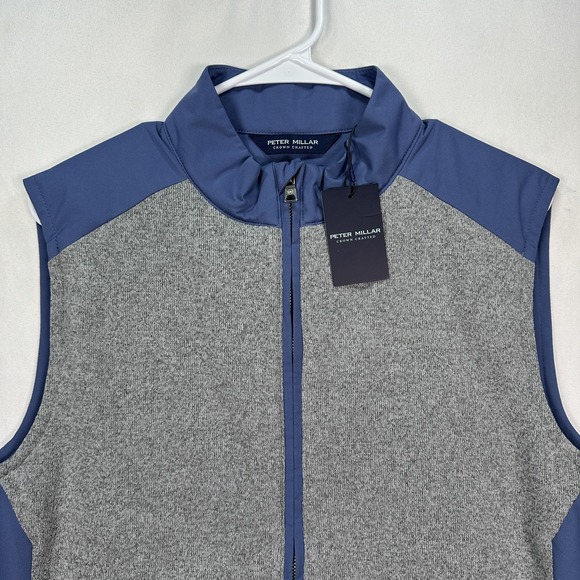 Peter Millar Vest Mens Medium Gray Blue Cambridge Crown Crafted Stretch NWT $265 - Picture 4 of 12
